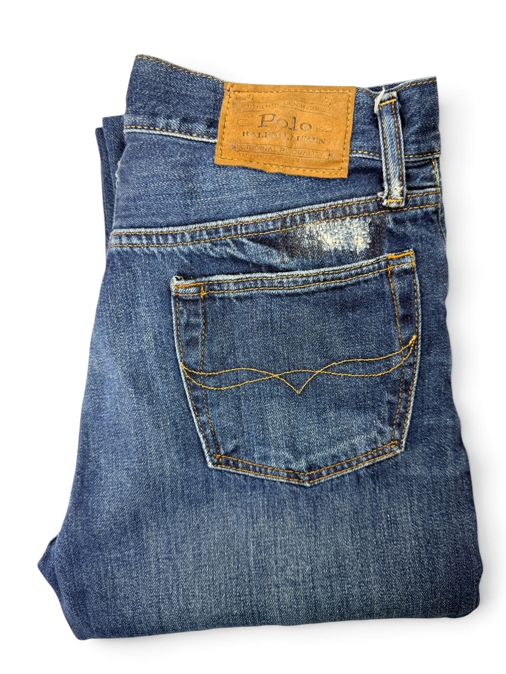 Polo Ralph Lauren Sullivan Slim Jeans Boys 20 Distressed Ripped Blue Denim